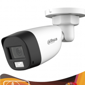 DAHUA HAC-HFW1500CL-IL-A - Camara Bullet de 5 Megapixeles/ Iluminación Dual Inteligente + FullColor/ Lente de 2.8mm/ 106 Grados de Apertura/ 20 Metros de IR y Luz Visible/ Micrófono Integrado/ IP67/ Soporta: CVI/CVBS/AHD/TVI/