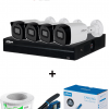 Bundle NVR+4BulletIP -Compra 1 NVR NVR1104HS-P-S3 de 4 Canales y llévate mas 4 cámaras IPC-B1E20 / Bobina de 100 metros/ Caja con 100 Plugs/ Pinza de corte de Plugs/*No incluye disco duro/