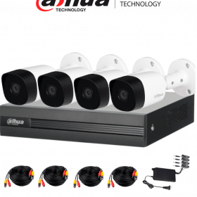 DAHUA KITXVR1B04H-I+4B2A51 -Kit de 4 Ch de 5 MP/ DVR Cooper-I WizSense/Con IA/ H.265+/4 Camaras B2A51 Metalicas/4 Ch + 1 IP o Hasta 5 Ch IP/ 4 Ch SMD Plus/Busqueda de Humanos y Vehiculos/Accesorios Incluidos