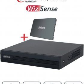 DAHUA XVR1B08-I-SSD - DVR de 8 canales 1080p Lite/ Con disco SSD de 512GB especial para Videovigilancia/ S-XVR Series/ WizSense/ H.265+/ 4 canales con SMD Plus/ Búsqueda inteligente (Humanos y vehículos)
