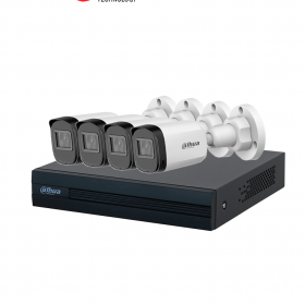 DAHUA KIT/XVR1B08-I/4-B1A21N-U - Kit de Videovigilancia con DVR Cooper-I WizSense, IA, 8 canales +2 IP o Hasta 10 Canales IP y 4 cámaras B1A21-U de 2MP. Graba en H.265+ y permite búsqueda de humanos y vehículos con SMD Plus.