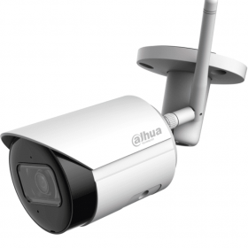 DAHUA IPC-HFW1430DS-SAW - Camara IP Bullet Wifi de 4 Megapixeles/ Lente de 2.8mm/ 90 Grados de Apertura/ H.265+/ IR de 30 Metros/ Microfono Integrado/ Ranura para MicroSD/ Metalica/ IP67/ DWDR/ Videoanaliticos con SMD