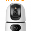 IMOU Ranger Dual (IPC-S2XN-6M0WED) - Cámara IP WiFi Dual de 6MP tiene un lente fijo y un lente PT de 3MP cada uno, visión nocturna de 15m, audio bidireccional con micrófono y altavoz integrados, e IA