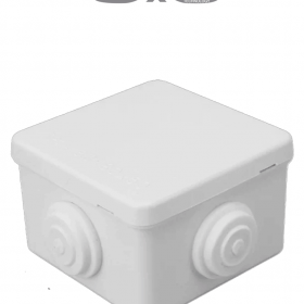 SAXXON SXWD008 - Caja de conexiones con 4 entradas / PVC libre de halógenos / Compatible con cámaras Bullet / Domo / Dimensiones 80 x 80 x 50 mm (Ancho x Alto x Fondo) / IP55