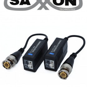 SAXXON SXCF200 - Par de Transceptores Pasivos 1080P / Botones Push / 1080P hasta 250 Metros / 720P hasta 300 Metros / Soporta HDCVI / AHD / TVI / CBVS / Fácil Conexión