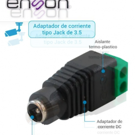 ENSON ENS-FC01 - Conector De Corriente Ens-Fc01 Hembra Enson Tipo Jack 3.5 Mm Para Camaras Cctv / Con Bloque Polarizado / Medidas: 2.1 X 5.5 Mm.